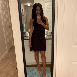 Loft outlet Dark purple lace dress
